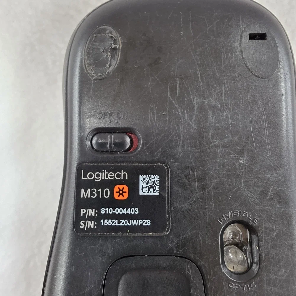 Logitech M310 Wireless Mouse Black - Complete With USB Nano Receiver & Cover